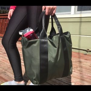 Green Fabletics Canvas Gym bag